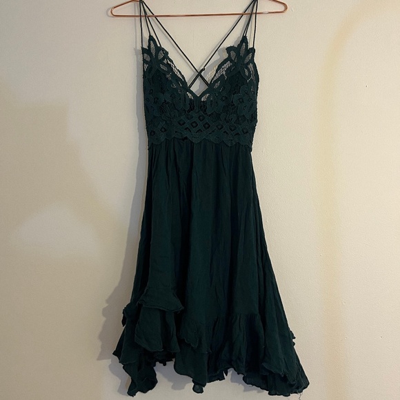 Free People Adella Slip Dress  - Hunter Green - Picture 3 of 3